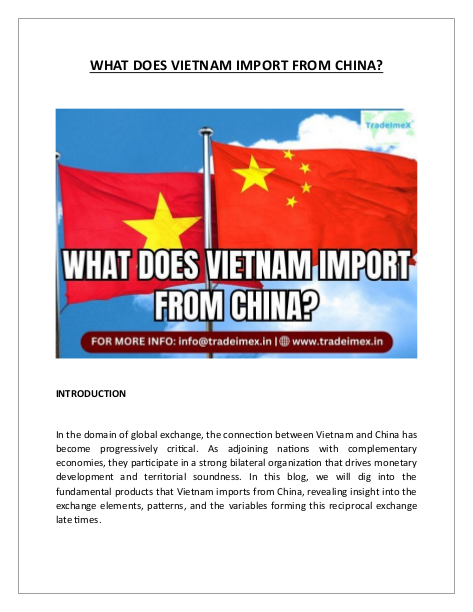 WHAT DOES VIETNAM IMPORT FROM CHINA?