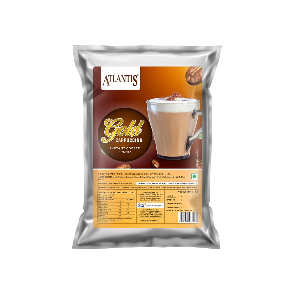 Buy Atlantis Gold Cappuccino Coffee Premix Powder | Atlantis Plus