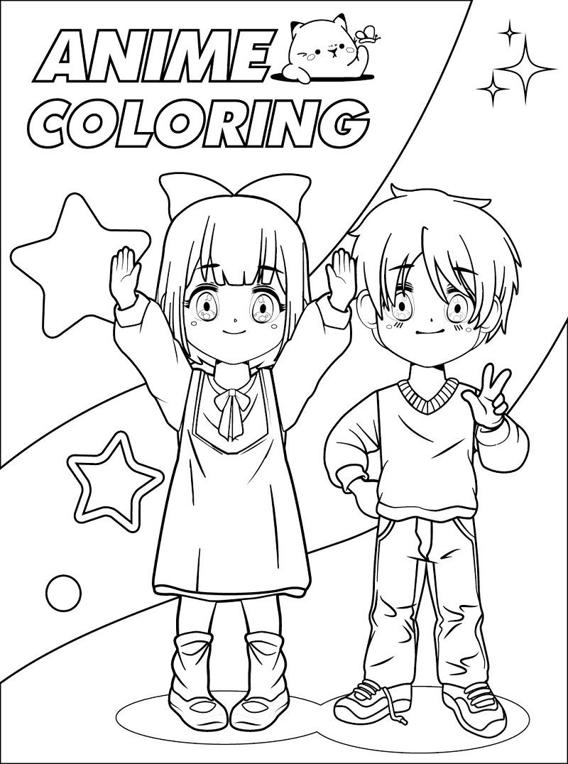 Anime & Manga Coloring Pages Free For Kids
